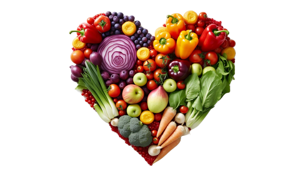 Vegetables in heart shape